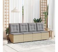 sephironlbb Canapé de Jardin inclinable en polyrotin Beige et Gris avec Coussin Confortable, Cadre Acier traité, idéal pour terrasse, Balcon, Patio et Espace extérieur Convivial