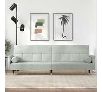 sephironlbb Canapé-lit Gris Clair en Velours avec Coussins, Dossier réglable, accoudoirs Chesterfield, Cadre Robuste en contreplaqué, Pieds en métal pour Salon séjour Chambre Bureau