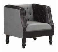 sephironlbb Chaise Cabriolet en Cuir véritable Noir avec Bois de manguier Massif, Fauteuil Confortable pour Salon Bureau Chambre détente avec accoudoirs rembourrés et Dossier coussiné