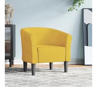 sephironlbb Chaise Cabriolet Jaune Velours Confortable avec accoudoirs et Dossier rembourrés pour Salon, Bureau ou Chambre, Structure Bois de pin Robuste, Dimensions 70x56x68 cm