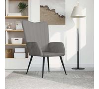 sephironlbb Chaise de Relaxation en Velours Gris Clair avec accoudoirs, Dossier capitonné et Mousse Confortable, Fauteuil pivotant inclinable pour Salon, Bureau, Chambre ou Coin détente