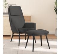 sephironlbb Chaise de Relaxation Gris foncé en Tissu avec Tabouret, Fauteuil Confortable avec accoudoirs, Dossier inclinable, siège pour Salon Bureau Chambre, Repose-Pieds pour détente et Repos