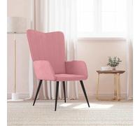 sephironlbb Chaise de Relaxation Rose en Velours 100% Polyester avec Mousse capitonnée, Cadre Acier Stable, Dimensions 61 x 70 x 96,5 cm, Fauteuil pivotant et inclinable pour Salon Bureau Chambre