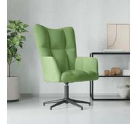 sephironlbb Chaise de Relaxation Vert Clair en Velours 100% Polyester avec Mousse épaisse Cadre Acier pivotante 360 degrés Fauteuil Salon Bureau Chambre détente et Confort