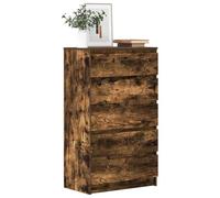 sephironlbb Commode chêne fumé Bois d'ingénierie 60x36x103 cm 5 tiroirs Rangement Salon Cuisine entrée Meuble Console Plateau Pratique
