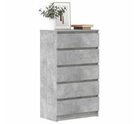 sephironlbb Commode Gris béton en Bois d'ingénierie 60x36x103 cm avec 5 tiroirs pour Rangement Salon séjour Cuisine entrée décoration Fonctionnelle