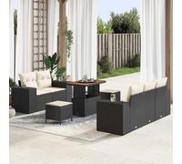 sephironlbb Ensemble canapé Jardin 8 pièces Noir polyrotin modulable avec Coussins Rangement Table Basse pour terrasse Balcon Patio Salon extérieur détente Conversation réception apéritif