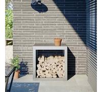 sephironlbb Étagère à bûches en acier galvanisé - 60 x 40 x 60 cm - Support pour bois de cheminée - Support empilable avec panier à bois solide - Idéal pour le stockage et le transport dans le salon