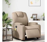 sephironlbb Fauteuil de Massage inclinable électrique en Similicuir Cappuccino avec Repose-Pied réglable, Dossier inclinable jusqu'à 135 degrés, accoudoirs Larges, Porte-gobelets intégrés pour Salon