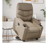 sephironlbb Fauteuil inclinable de Massage électrique Cappuccino en Similicuir avec Dossier et Repose-Pied réglables, accoudoirs Larges, siège Confortable 74x89x100 cm