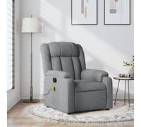 sephironlbb Fauteuil inclinable de Massage Gris Clair en Tissu avec 6 Points de Vibration, accoudoirs Larges, Repose-Pieds réglable Manuel, siège Confortable 78x92x98 cm idéal Salon Bureau Chambre