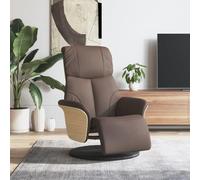sephironlbb Fauteuil inclinable Marron en Similicuir avec Repose-Pieds, Dossier réglable, pivotant 360 degrés, siège Confortable pour Salon Bureau Chambre détente et Repos