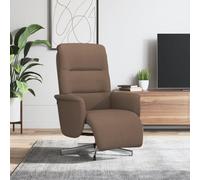 sephironlbb Fauteuil inclinable marron en tissu avec repose-pieds pivotant 360 degrés, dossier réglable 105-125 degrés, siège confortable avec accoudoirs, idéal salon bureau chambre détente et lecture