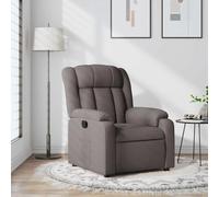 sephironlbb Fauteuil inclinable Taupe en Tissu avec Repose-Pieds Manuel, Dossier inclinable 135 degrés, accoudoirs Larges, Poche latérale, Structure Bois et métal