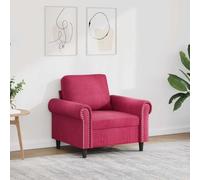 sephironlbb Fauteuil Rouge Bordeaux en Velours 60 cm, Cadre métal Robuste, Coussin Mousse rembourré, Design Moderne pour Salon séjour Bureau, Assise Confortable et Dossier avec accoudoirs