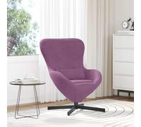 sephironlbb Fauteuil œuf Pourpre en Velours Confortable pivotant 360 degrés 63 x 73 x 90 cm avec accoudoirs Dossier Coussin idéal Salon Bureau Chambre détente Repos