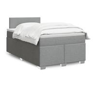 sephironlbb Lit à sommier tapissier, gris clair, 120 x 200 cm, avec matelas à ressorts ensachés, surmatelas et éclairage LED, housse en tissu pour un sommeil réparateur