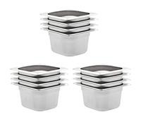 sephironlbb Lot de 12 récipients gastronorm en acier inoxydable GN 1/6 - 176 x 162 x 100 mm - Volume 1,6 l - Empilables - Pour Bain-Marie Chafing-Dish - Buffet - Catering - Gastronomie - Cuisine