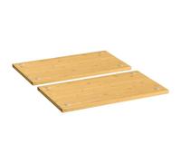 sephironlbb Lot de 2 plaques de recouvrement en bambou - 50 x 28 x 1,5 cm - Avec pieds en PVC - Antidérapant - Comme planche à découper et plan de travail pour cuisine, cuisinière, four