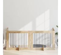 sephironlbb Lot de 4 portails pour chien avec supports en chêne Sonoma - 100 x 80 cm - Pliable et portable - Enclos en métal avec grille pour l'intérieur et l'extérieur - Protection de barrière pour