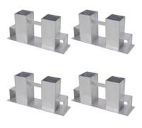 sephironlbb Lot de 4 supports d'empilage en acier galvanisé argenté - 340 x 100 x 150 cm - Pour bois de chauffage - Avec ouvertures verticales de 70 x 70 mm - 60 x 40 mm horizontalement - Pour garage