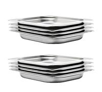 sephironlbb Lot de 8 récipients gastronorm GN 1/2 40 mm en acier inoxydable pour bain marie Chafing Dish buffet restauration cuisine restaurant hôtel fête événement
