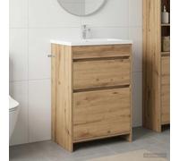 sephironlbb Meuble sous lavabo en Bois d'ingénierie chêne Artisanal 56x37,5x81 cm avec tiroirs spacieux Rangement Salle de Bain pour Vasque évier Toilette Organisateur Pratique
