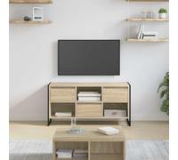 sephironlbb Meuble TV en Bois d'ingénierie Sonoma, 100 x 36 x 49,5 cm, avec tiroirs, étagères et Support pour Salon séjour Multimedia Audio vidéo