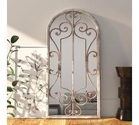 sephironlbb Miroir couleur sable 100 x 45 cm en fer avec cadre robuste pour l'intérieur, polyvalent dans le couloir, la salle de bain, la chambre à coucher, le salon comme décoration et source de