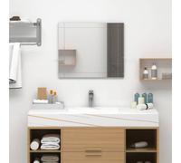 sephironlbb Miroir mural 60 x 50 cm en verre avec coupe à facettes, sans cadre, pour salle de bain, chambre à coucher, salon, couloir, montage facile, miroir cosmétique décoratif, grossissant, stable