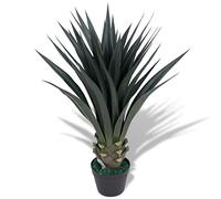 sephironlbb Plante de yucca artificielle de 85 cm avec pot en plastique vert, 33 feuilles, décoration durable pour salon, chambre à coucher, bureau, balcon, réaliste et facile d'entretien