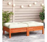 sephironlbb Repose-Pieds de Jardin en Bois Massif avec Coussins 2 pièces, Module modulable pour terrasse Balcon Patio Salon détente, capacité 110 kg, Design Rustique