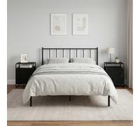 sephironlbb Table de Chevet 2 pc chêne Noir Bois d'ingénierie avec Cadre Acier galvanisé, Portes à charnières, Espace Rangement, Design Moderne pour Chambre, Salon, dortoir, Compact