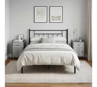 sephironlbb Table de Chevet 2 pc Sonoma Gris avec tiroir et Porte réversible, Meuble de Rangement Compact en Bois d'ingénierie et Acier, Pieds réglables pour Chambre, Salon, entrée