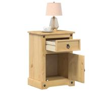 sephironlbb Table de Chevet Corona en Bois de pin Massif 45x35x64 cm avec tiroir et Niche pour Rangement Compact Chambre Salon entrée, Meuble Console Armoire pour Organisation Pratique