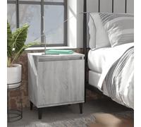 sephironlbb Tables de Chevet avec Pieds en métal Sonoma Gris 40x30x50 cm, Meuble de Rangement Compact pour Chambre, Console avec tiroir et Niche, idéal pour Salon, dortoir, entrée, Enfant et Parent