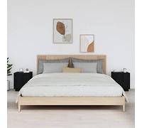 sephironlbb Tables de Chevet en Bois de pin Massif Noir 40x34x45 cm, 2 pièces avec Porte modulable, Rangement Pratique pour Chambre, Salon, entrée, Console compacte et élégante
