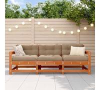 sephironlbb Unité de canapé sectionnel 3 pièces en pin Massif Brun ciré pour Jardin extérieur, modulable, avec assises Confortables, Design Moderne, idéal pour terrasse, Balcon ou Patio