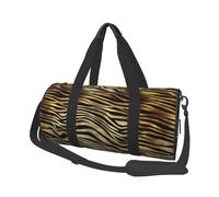 Sépia de Peau d'animal de zèbre d'or Noir Africain, Sac de Voyage de Grande capacité, Sac à Main Rond, Sac de Voyage de Sport, fourre-Tout, Sac de Fitness