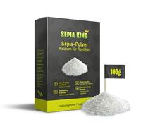 Sepia King - Poudre de sépia - Calcium pour tortues, agames barbus, reptiles - coquilles de sépia moulues - saupoudrer les aliments, insectes - chaux alimentaires, chaux terrarium - 100 g