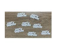 Sepkina Décoration de table à disperser Confettis d'anniversaire pour enfant Happy Birthday (blanc, 1 paquet)