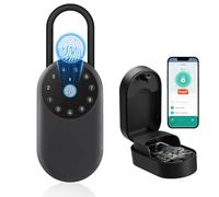 SEPOX Boîte à clés intelligente, Coffre à clés portable et fixé au mur pour l'extérieur avec contrôle Bluetooth et application - Aluminium résistant aux intempéries (Empreinte digitale)