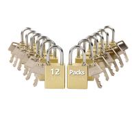 SEPOX Lot de 12 cadenas d'extrieur antirouille ultradurables en aluminium dor 38 mm 112 avec anse longue et 24 cls identiques, idal pour casi