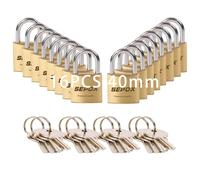 SEPOX Lot de 16 cadenas robustes en laiton massif de 40 mm avec les mmes cls, 24 pices, corps rsistant aux intempries, 40 mm, anse antirouil