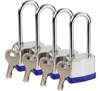 SEPOX Lot de 4 cadenas étanches en acier inoxydable robuste avec clés identiques, corps de serrure SS304 de 40 mm, anse extra longue de 60 mm, idéal pour casier de gym, abris de jardin, portail