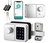 SEPOX Serrure Connectée Bluetooth Porte D’Entrée, Digicode, Clavier Tactile, Tuya, Sans Clé, Style Rétro, Pour Maison Appartement Bureau (Argent, Écran unique)