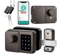 SEPOX Serrure Connectée Bluetooth Porte D’Entrée, Digicode, Clavier Tactile, Tuya, Sans Clé, Style Rétro, Pour Maison Appartement Bureau (Gris anthracite, Écran unique)