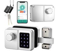 SEPOX Serrure Connectée Bluetooth Porte D’Entrée, Digicode, Clavier Tactile, Tuya, Sans Clé, Style Rétro, Pour Maison Appartement Bureau (Argent, Unité unique)