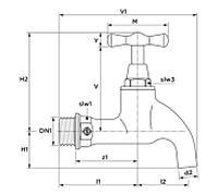 Seppelfricke Sepp 000008 DN 15, avec partie supérieure poignée en T, laiton chromé