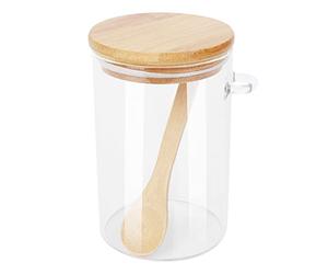 Seprendi Boîte hermétique transparente avec couvercle et cuillère pour conserver le thé, le sel, le sucre, le café